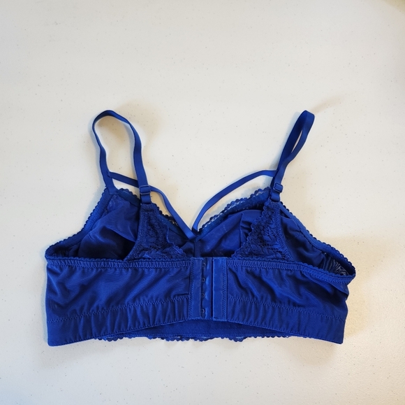Parfait Lingerie Mia Wireless Lace Bra Bralette Blue 32B Wire Free Lingerie Sexy - Picture 3 of 7